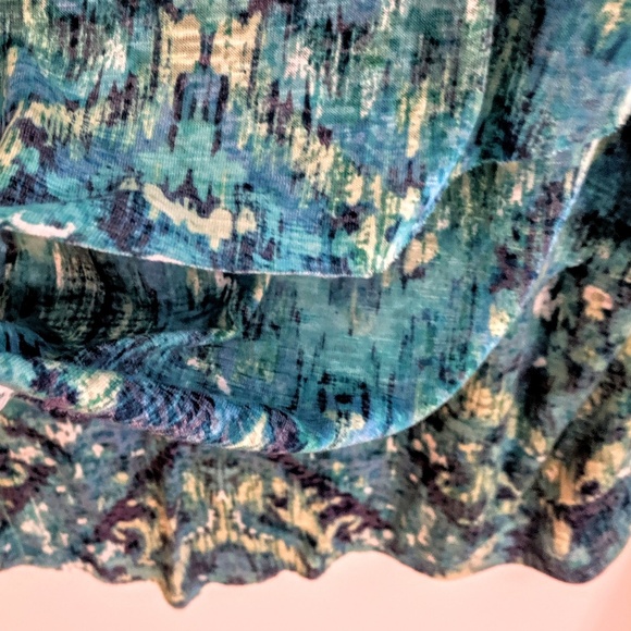 Catherine's IKAT Tank Ruffle Aqua size 2X 22 24 - Picture 3 of 5